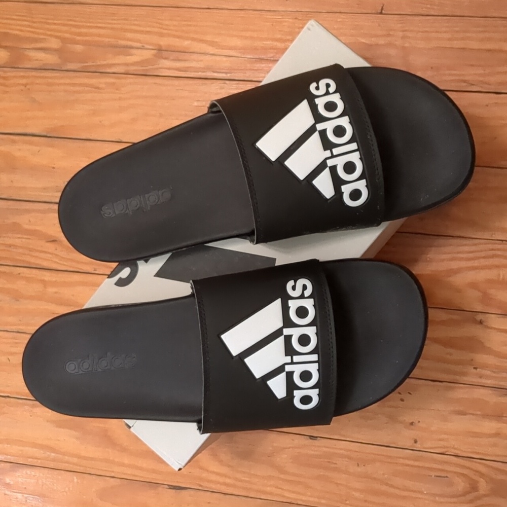 NIB Men’s Adidas Slides Adilette Comfort Black Size 12